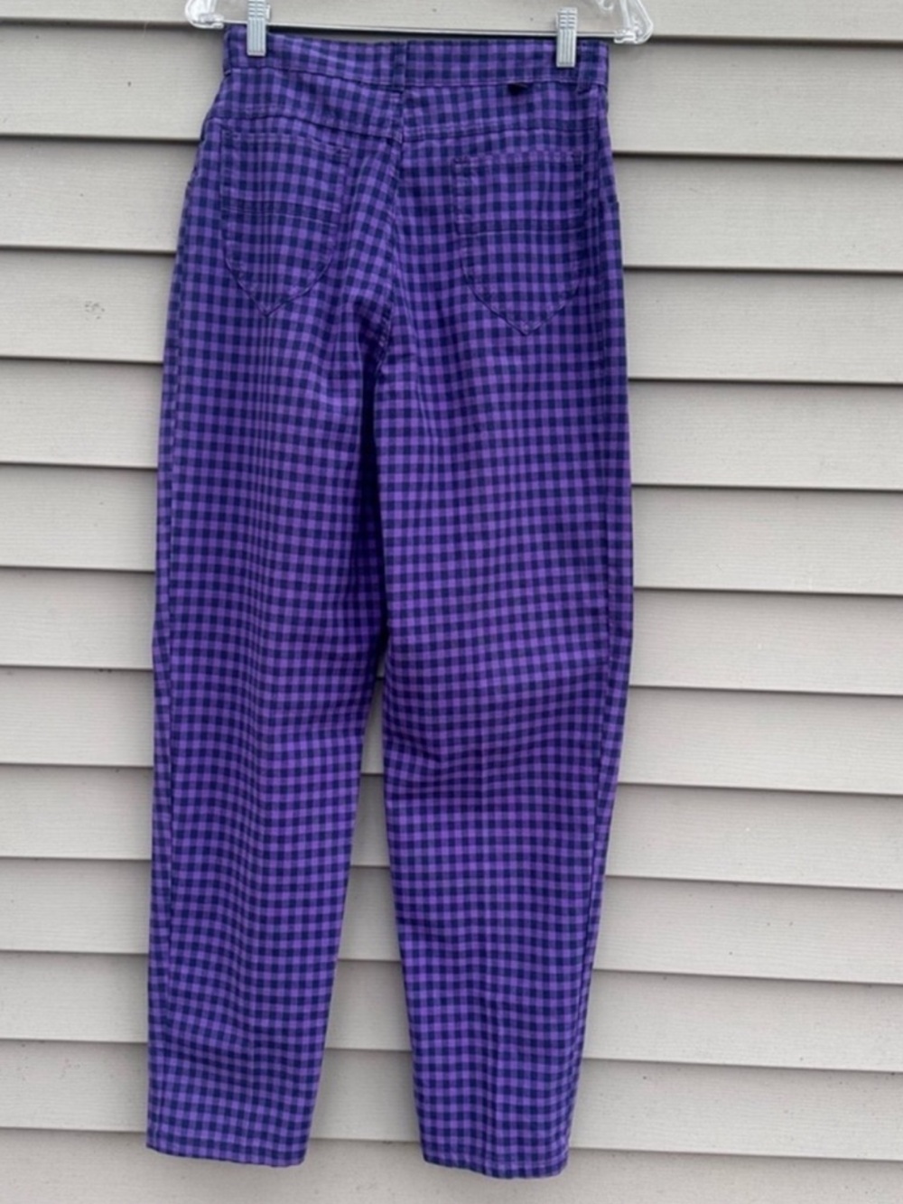 Vintage purple & black check mom jeans 80s Palmetto USA made - Picture 3 of 6